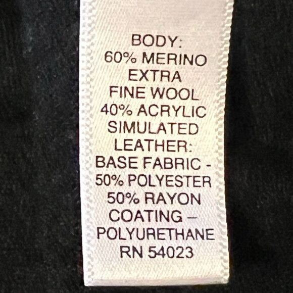 Banana Republic Men’s Sweater Size Large Wool Blend Zip Up Cardigan Leather Trim - Picture 9 of 10